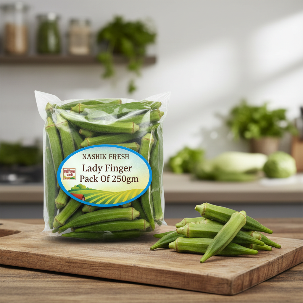 FRESH Lady Finger Pack Of 250gm Fresh Okra Natural Tender Vegetable Premium Quality Daily Cooking