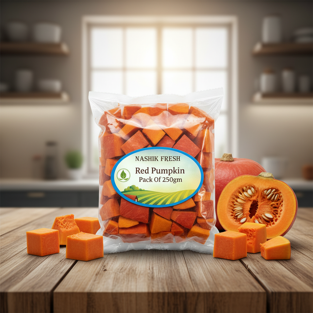 FRESH Red Pumpkin Pack Of 250gm Fresh Natural Vegetable Sweet Tender Premium Quality Daily Cooking