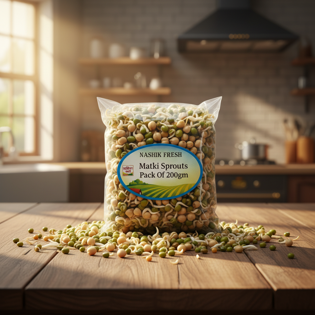 FRESH Matki Sprouts Pack Of 200gm Fresh Natural Moth Beans Protein Rich Healthy Daily Nutrition