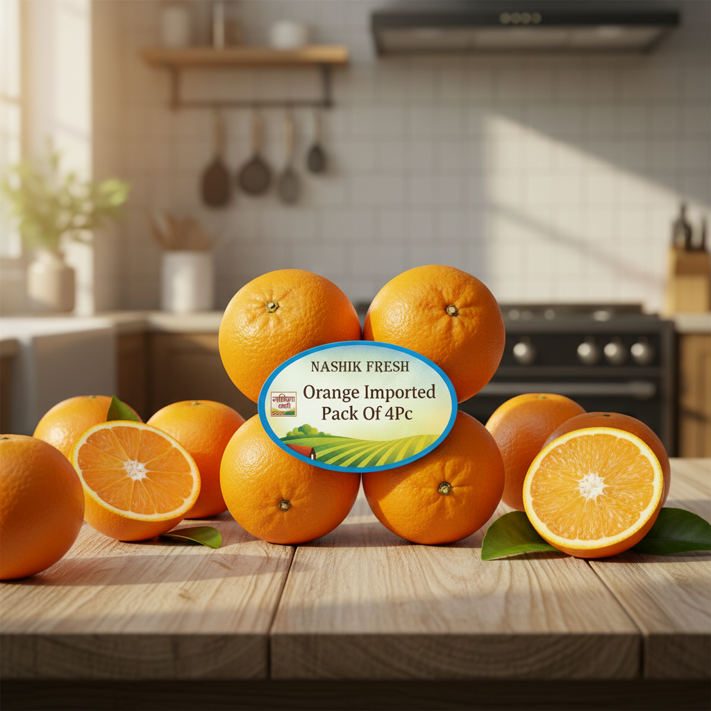 FRESH Imported Orange (Santra) | 4 Pcs – Carefully Selected