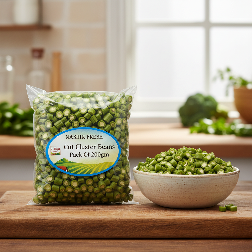 FRESH Cut Cluster Beans Pack Of 200gm Fresh Ready To Cook Vegetable Tender Premium Quality Daily Cooking