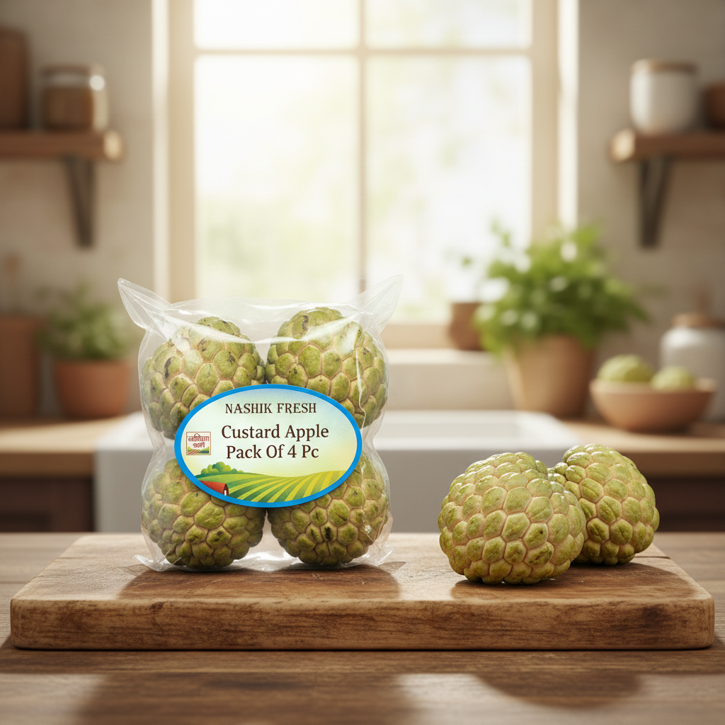 FRESH Custard Apple Pack Of 4Pc Fresh Creamy Sweet Fruit Premium Quality Healthy Snack