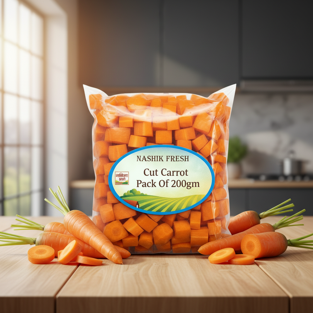 FRESH Cut Carrot Pack Of 200gm Fresh Ready To Cook Root Vegetable Sweet Crisp Premium Quality