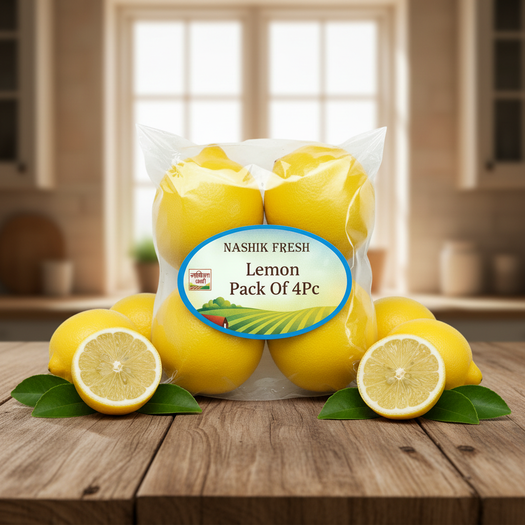 FRESH Lemon Pack Of 4Pc Fresh Citrus Fruit Juicy Refreshing Premium Quality Daily Use