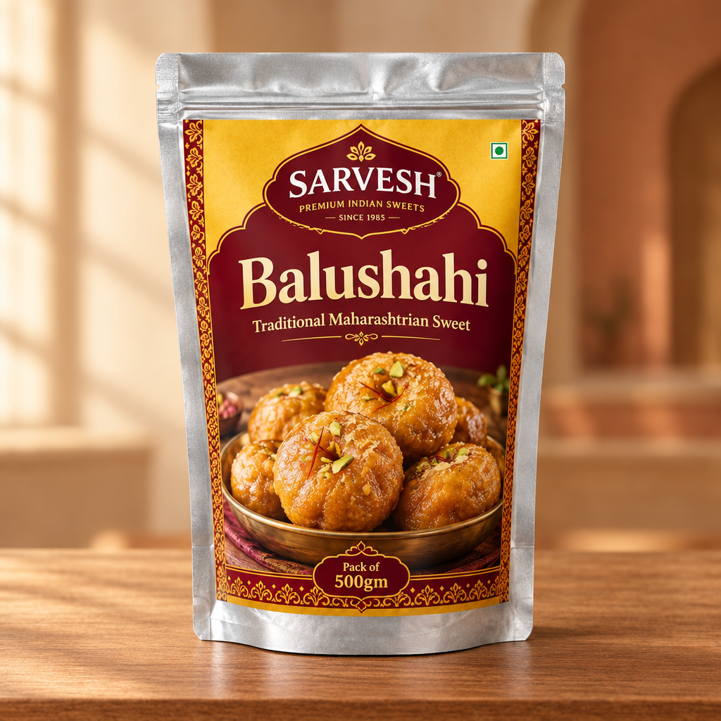 SARVESH Balushyhi Pack Of 500gm Traditional Maharashtrian Sweet Bakery Snack Rich Taste Festive Treat