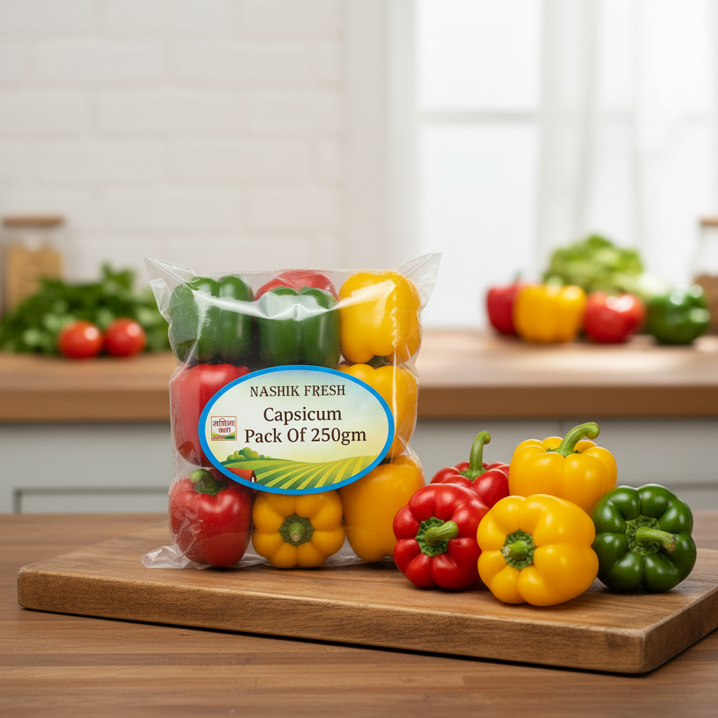 FRESH Capsicum Pack Of 250gm Fresh Green Bell Pepper Crisp Natural Premium Quality Daily Cooking