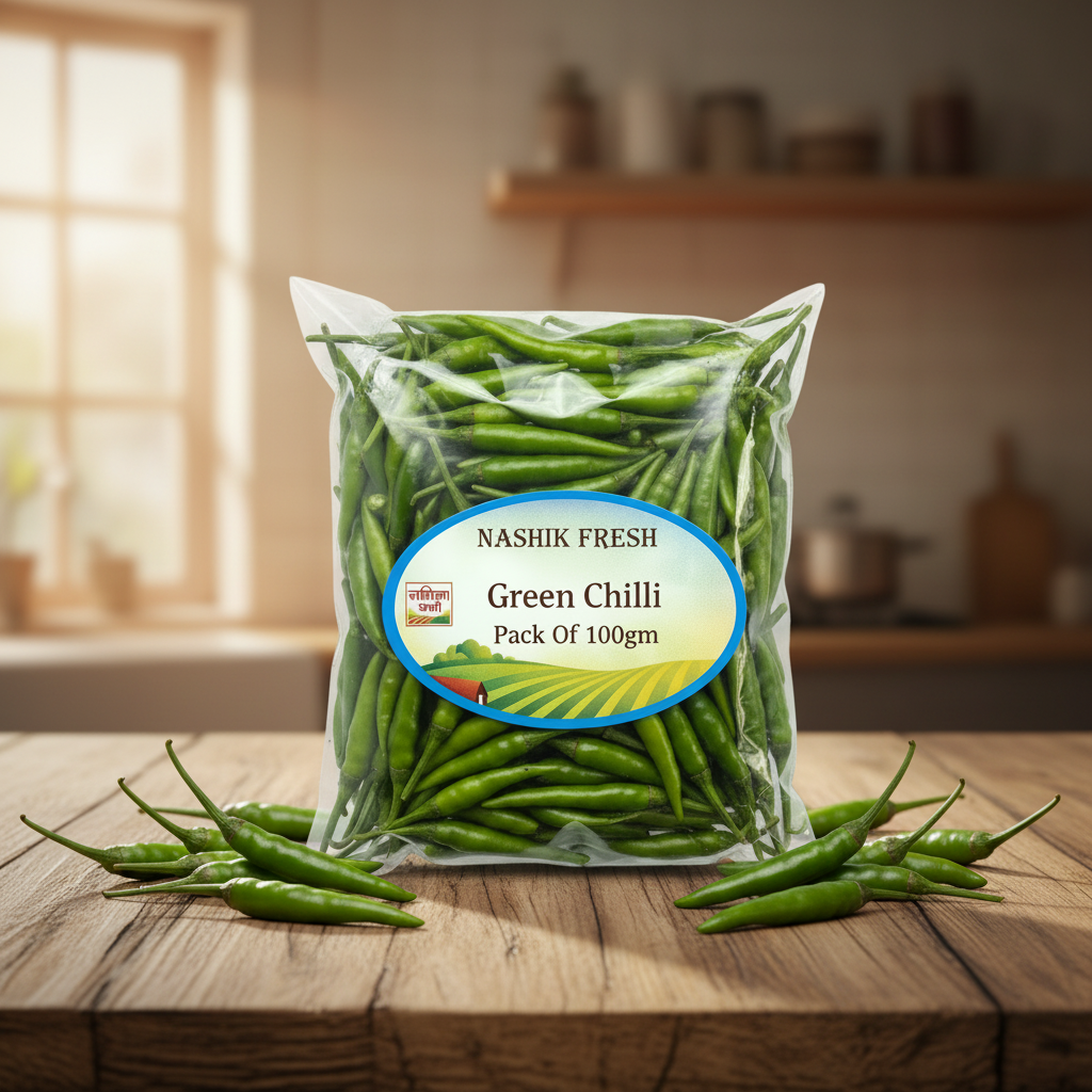 FRESH Green Chilli Pack Of 100gm Fresh Spicy Vegetable Natural Premium Quality Daily Cooking Rich Flavour