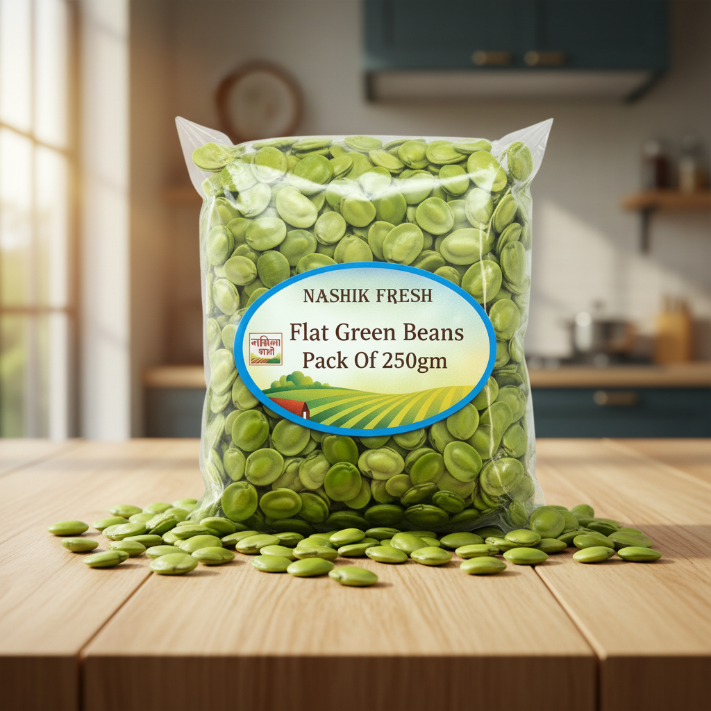 FRESH Flat Green Beans Pack Of 250gm Fresh Natural Vegetable Tender Premium Quality Healthy Daily Cooking