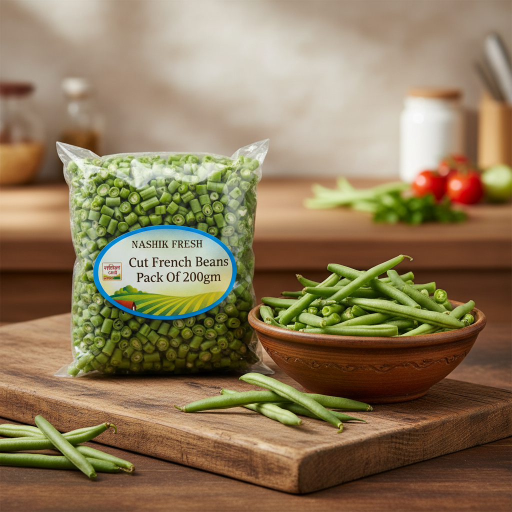 FRESH Cut French Beans Pack Of 200gm Fresh Ready To Cook Vegetable Tender Premium Quality Healthy