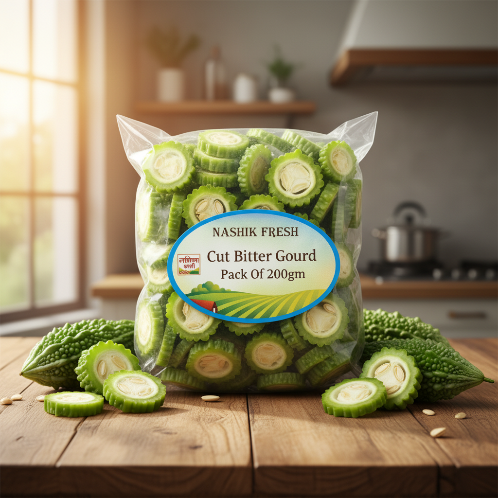 FRESH Cut Bitter Gourd Pack Of 200gm Fresh Ready To Cook Karela Healthy Premium Quality Daily Cooking
