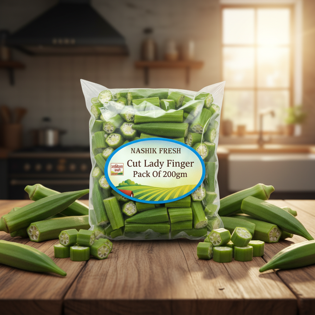 FRESH Cut Okra (Bhendi) | 200 g – Ready to Cook
