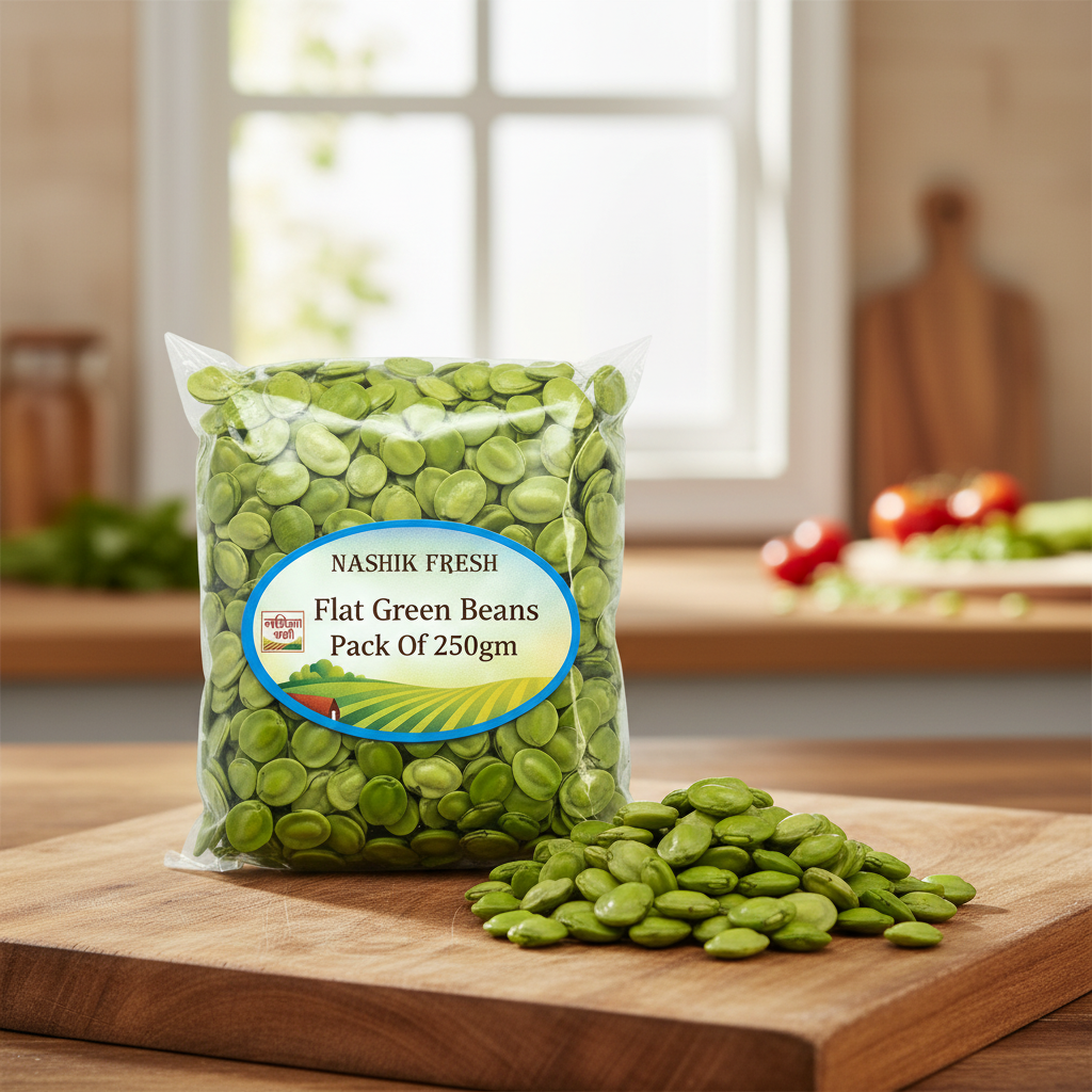 FRESH Flat Green Beans Pack Of 250gm Fresh Natural Vegetable Tender Premium Quality Healthy Daily Cooking