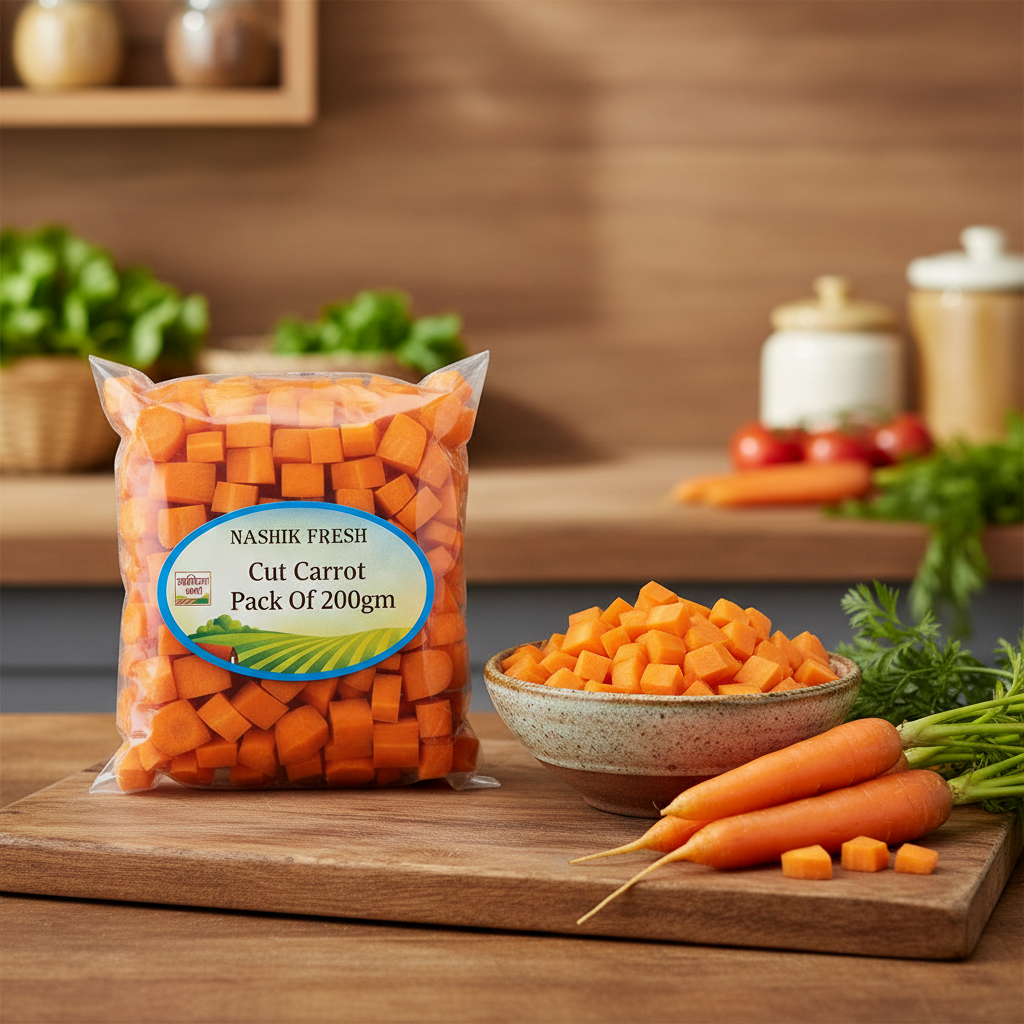 FRESH Cut Carrot Pack Of 200gm Fresh Ready To Cook Root Vegetable Sweet Crisp Premium Quality