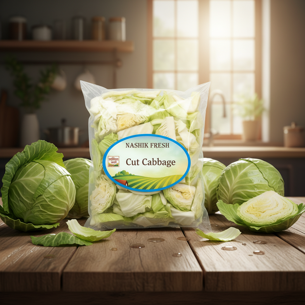 FRESH Cut Cabbage Pack Of 200gm Fresh Ready To Cook Leafy Vegetable Crisp Premium Quality Healthy