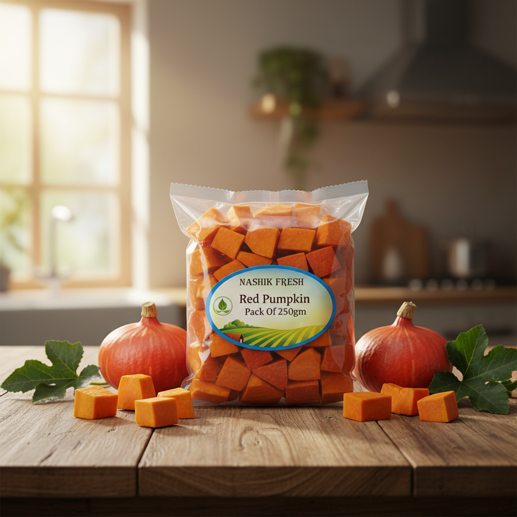 FRESH Red Pumpkin Pack Of 250gm Fresh Natural Vegetable Sweet Tender Premium Quality Daily Cooking