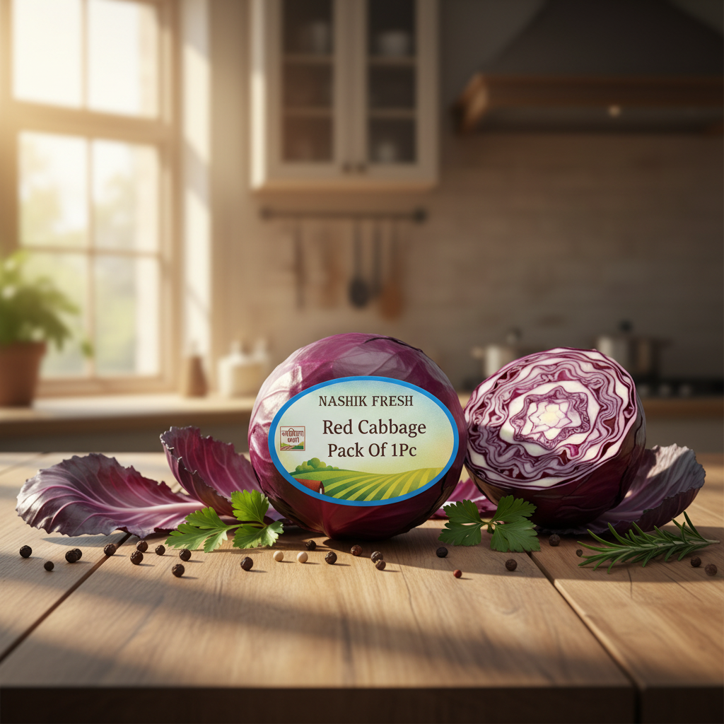 FRESH Red Cabbage Pack Of 1Pc Fresh Purple Leafy Vegetable Crisp Premium Quality Healthy Daily Cooking