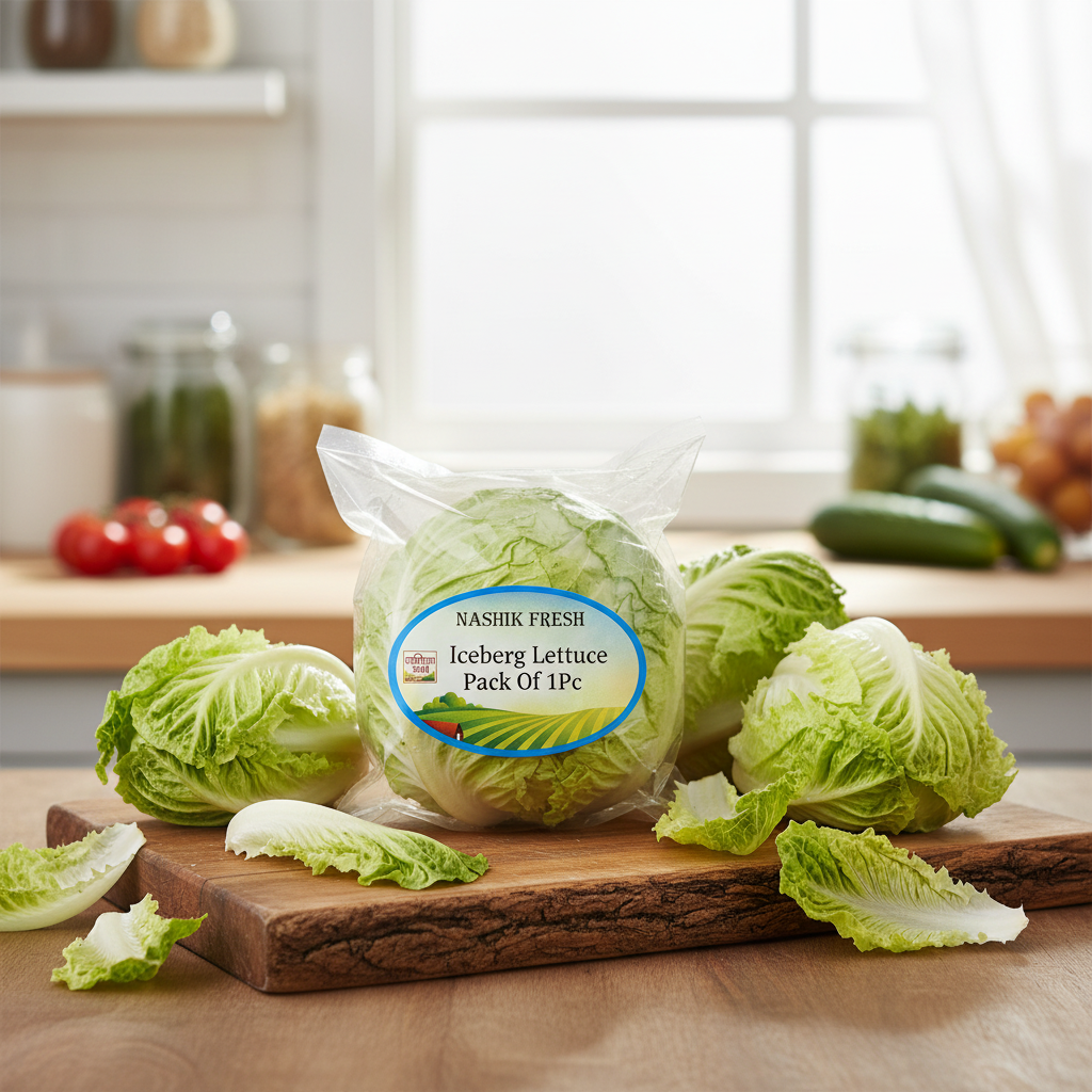 FRESH Iceberg Lettuce Pack Of 1Pc Fresh Crispy Leafy Greens Premium Quality Healthy Salads Sandwiches