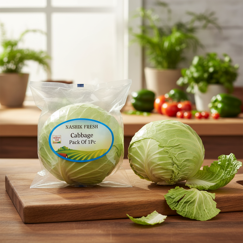 FRESH Cabbage Pack Of 1Pc Fresh Natural Leafy Vegetable Crisp Premium Quality Daily Cooking
