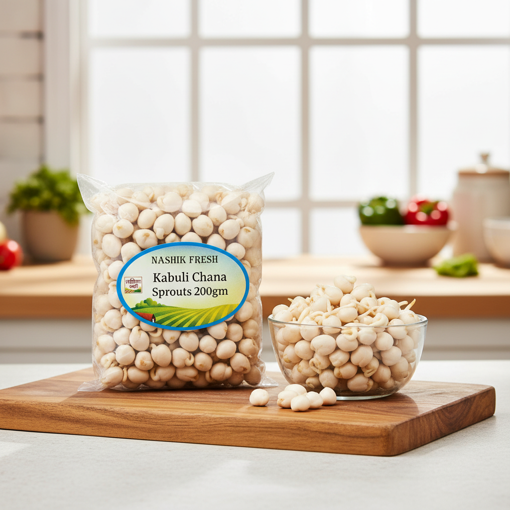 FRESH Kabuli Chana Sprouts Pack Of 200gm Fresh Natural White Chickpeas Protein Rich Healthy Daily Nutrition
