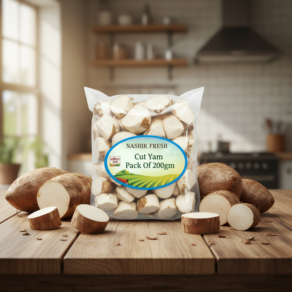 FRESH Cut Yam Pack Of 200gm Fresh Ready To Cook Root Vegetable Premium Quality Traditional Daily Cooking
