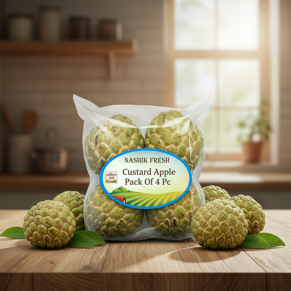 FRESH Custard Apple Pack Of 4Pc Fresh Creamy Sweet Fruit Premium Quality Healthy Snack
