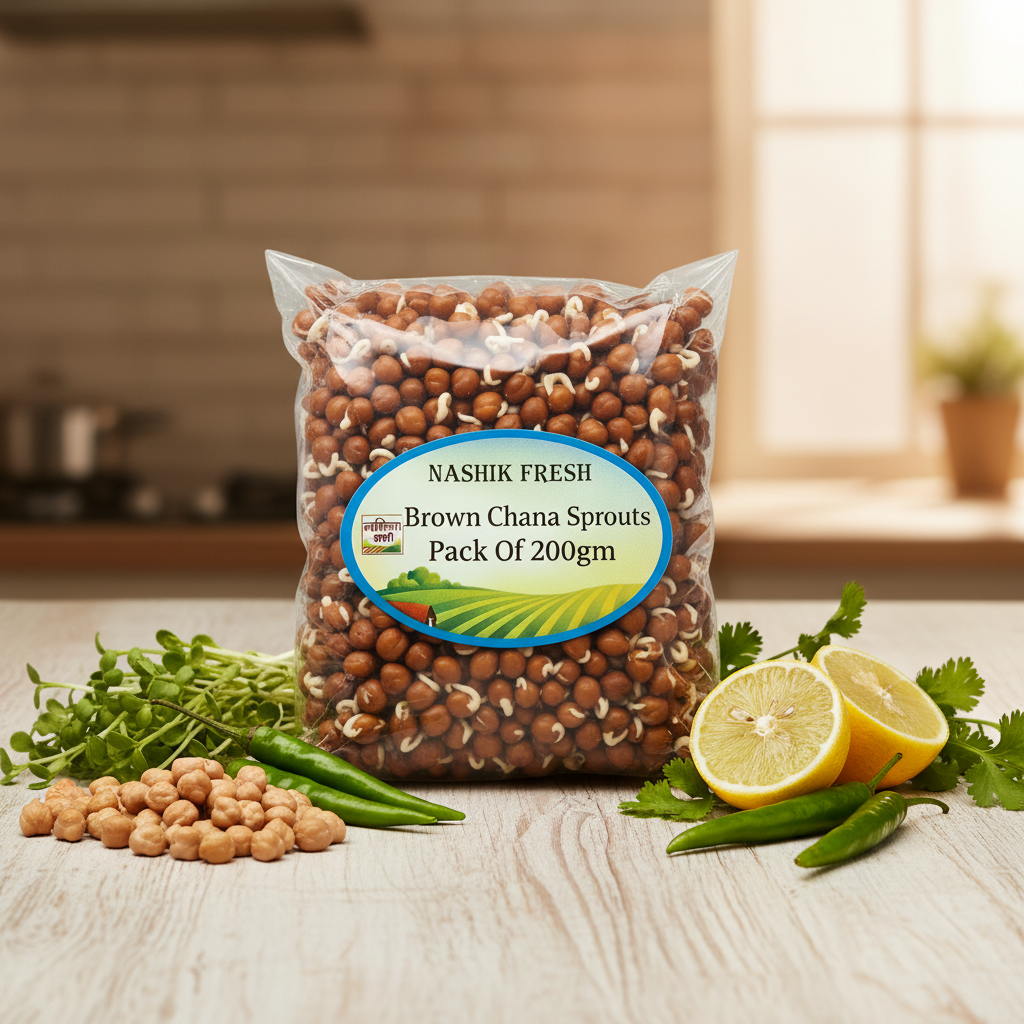 FRESH Deshi Chana Sprouts Pack Of 200gm Fresh Natural Brown Chickpeas Protein Rich Healthy Daily Nutrition