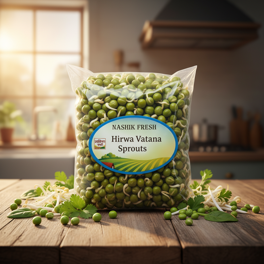 FRESH Hirwa Vatana Sprouts Pack Of 200gm Fresh Natural Green Peas Protein Rich Healthy Daily Nutrition