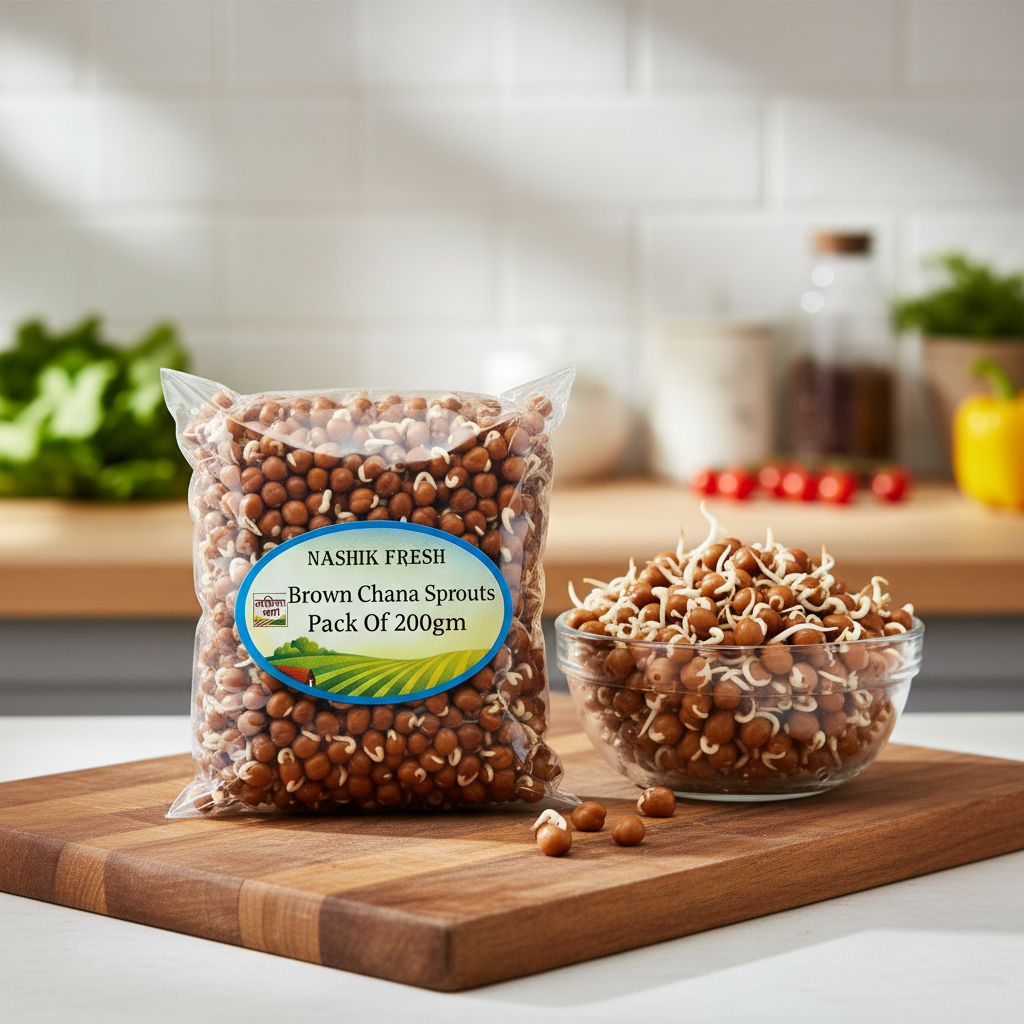 FRESH Deshi Chana Sprouts Pack Of 200gm Fresh Natural Brown Chickpeas Protein Rich Healthy Daily Nutrition