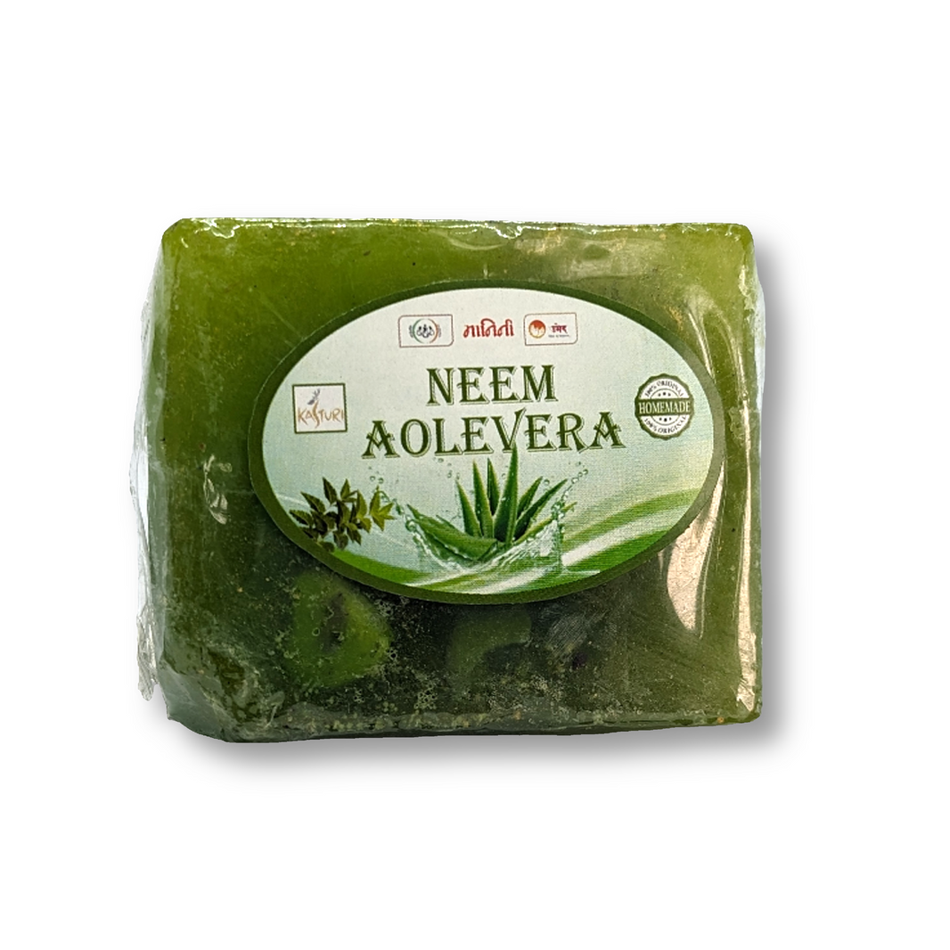 KASTURI Soap,Aleovera Made By Natural Ingredients, No Artificial Chemical, Homemade Soap, Paraben Free, Sulphate Free, Pack of 100 gms