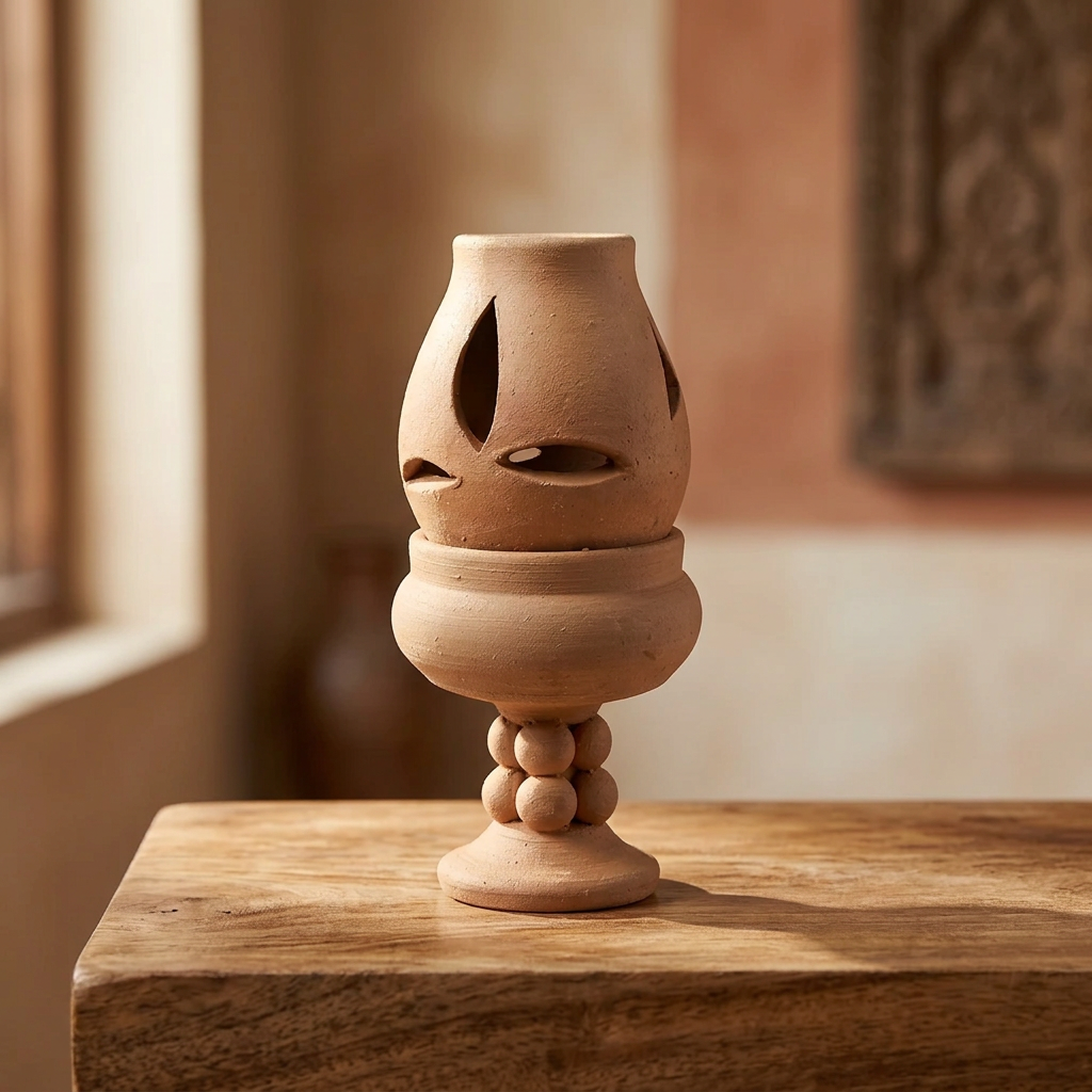 PAYALI DEEP Terracotta Lamp, Made By Natural Soil, Local Craftsmanship, PM Vishwakarma, Pack Of 1