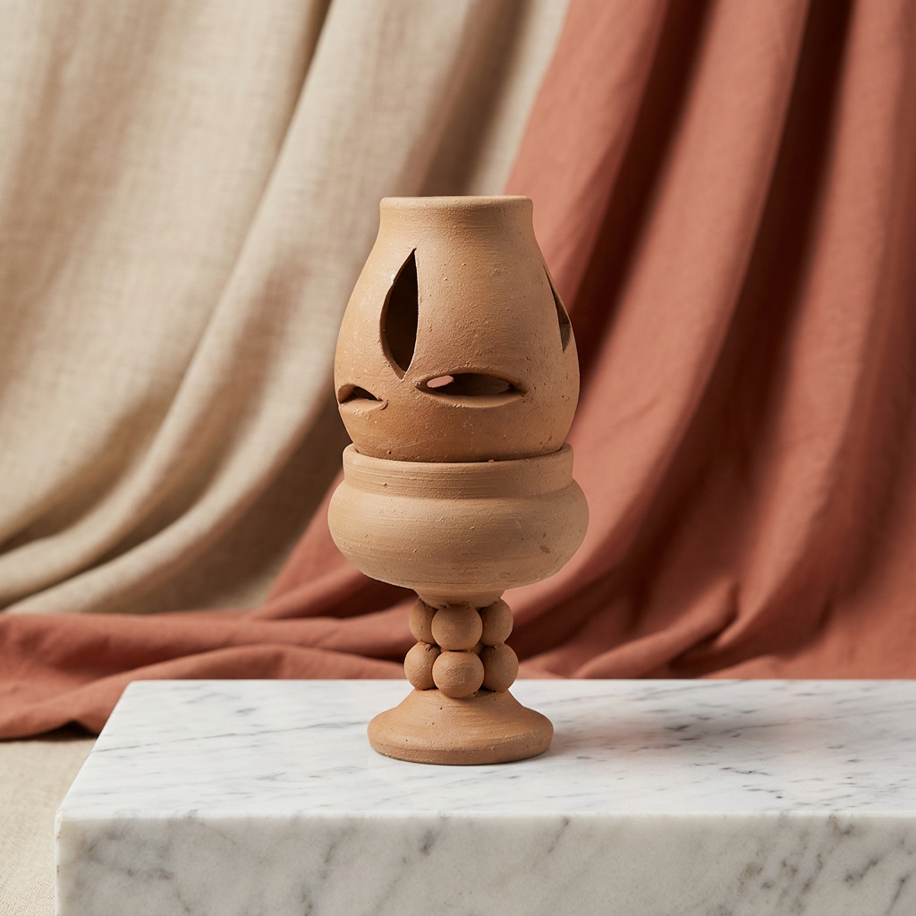PAYALI DEEP Terracotta Lamp, Made By Natural Soil, Local Craftsmanship, PM Vishwakarma, Pack Of 1