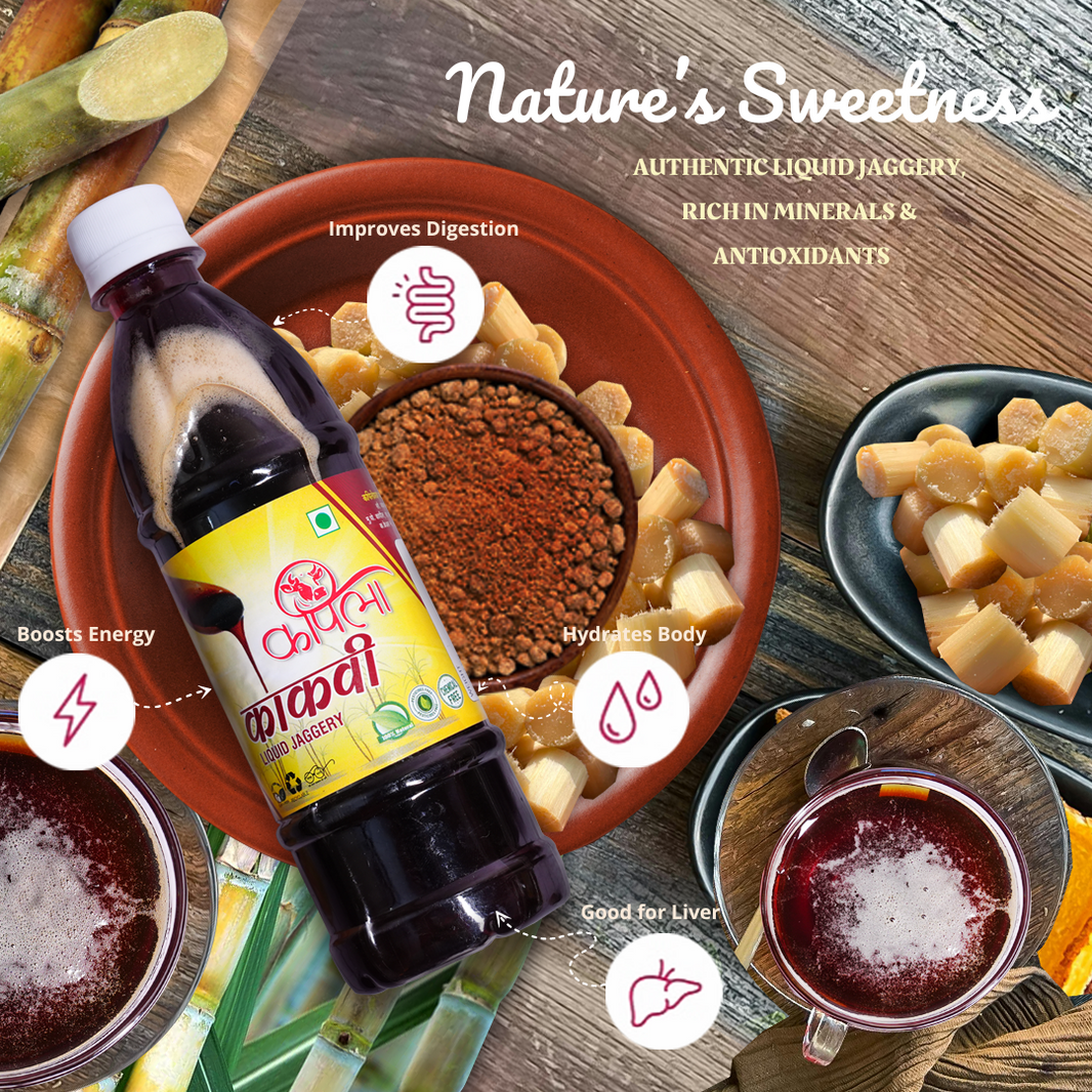 KAPILA Pure Deshi Gul Kakavi (Pure Liquid Jaggery), Natural, Chemical Free, 450ml Bottle
