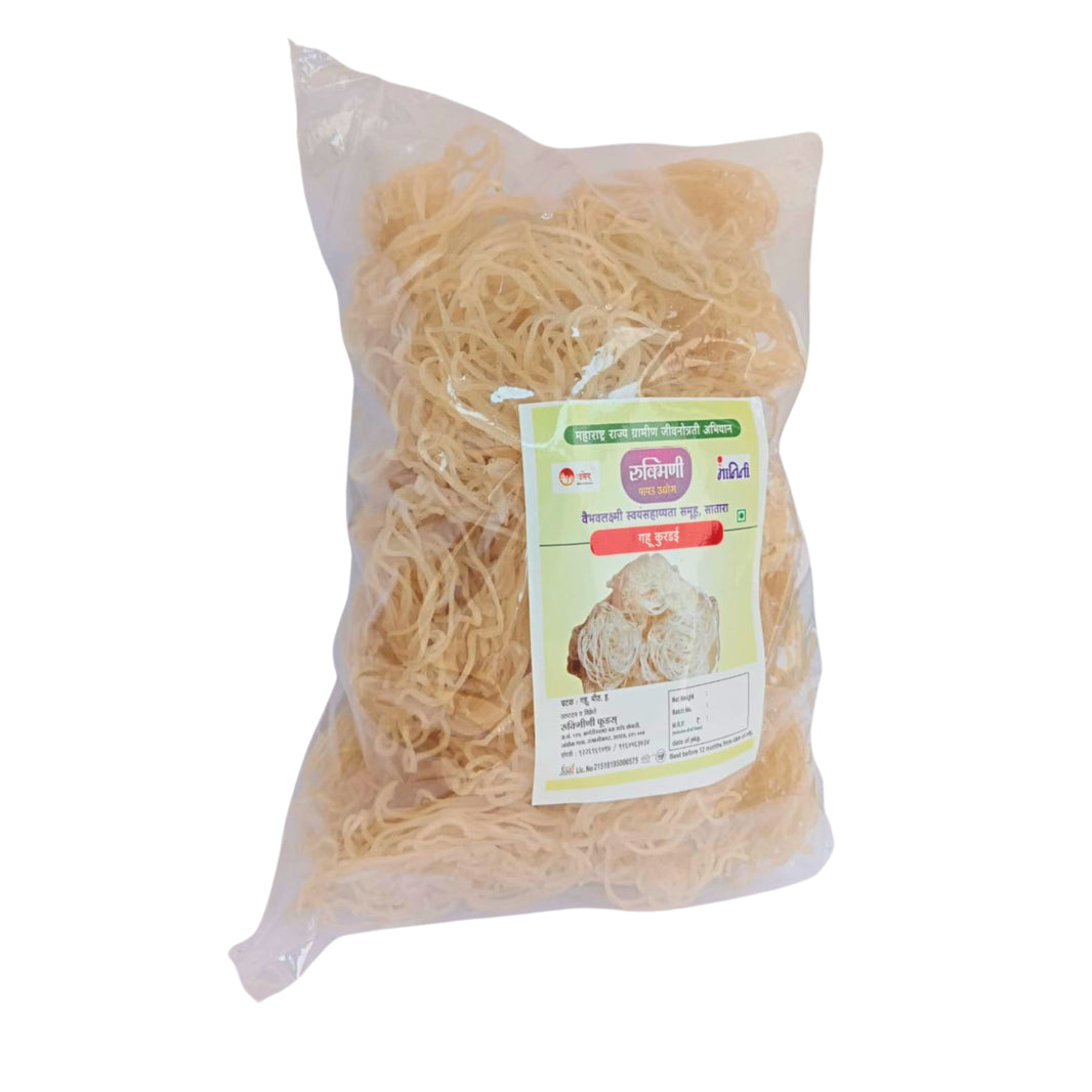 RUKMINI PAPAD UDYOG, Wheat Kurdai, Vaibhav Laxmi SHG, Natural Ingredients, No Artificial Essence, Pack of 500 gm
