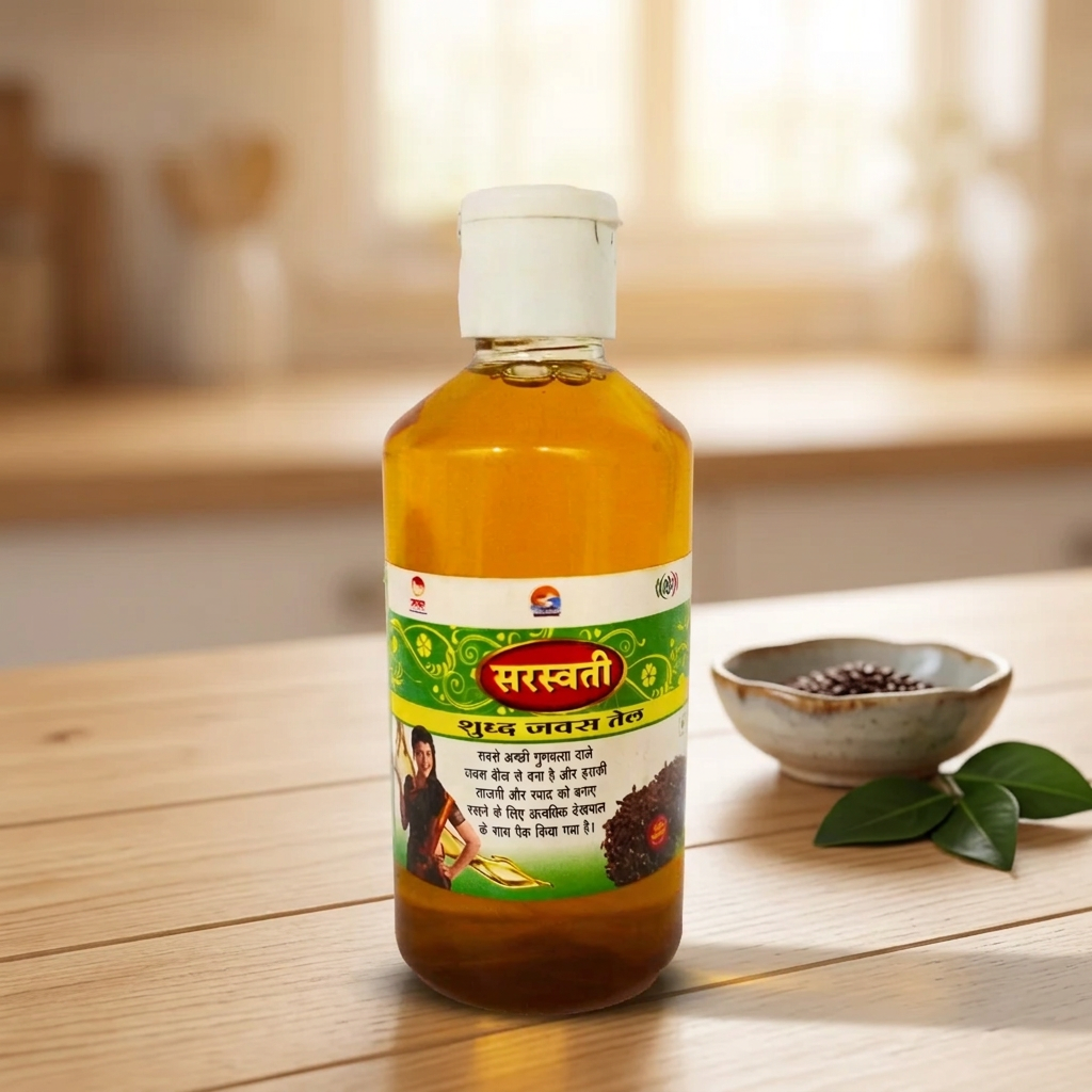 SARASWATI Flaxseed Oil, Jawas Oil, wooden Pressed Oil, Saraswati SHG, Natural, Chemical Free, 200 gm