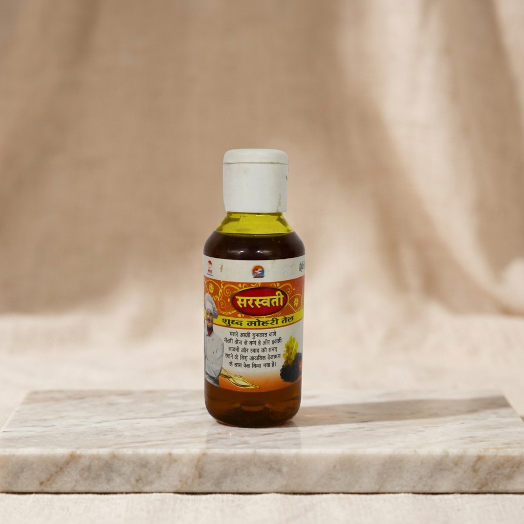 SARASWATI Mustard Oil, Mohari Oil, wooden Pressed Oil, Saraswati SHG, Natural, Chemical Free, 100 gm