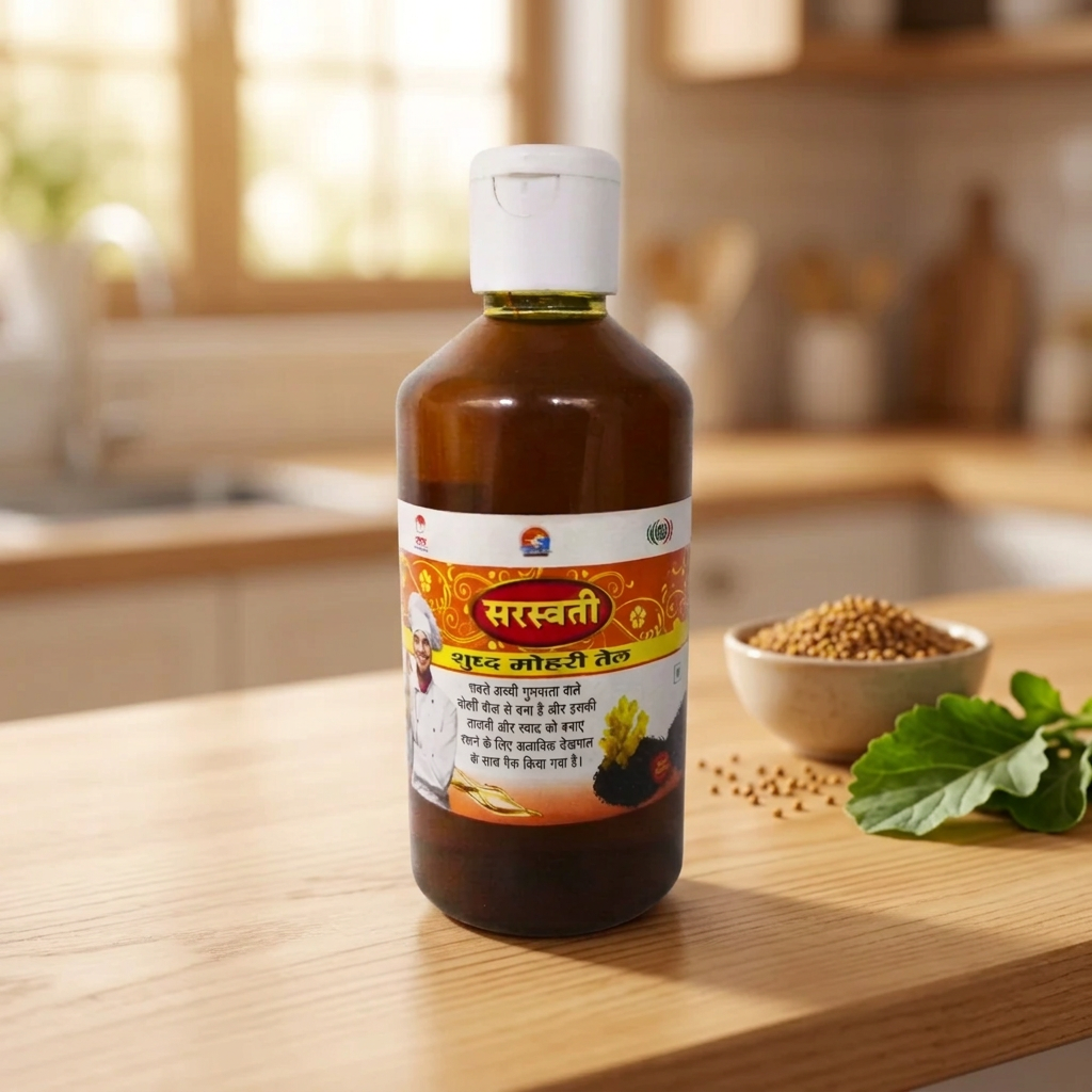 SARASWATI Mustard Oil, Mohari Oil, wooden Pressed Oil, Saraswati SHG, Natural, Chemical Free, 200 gm