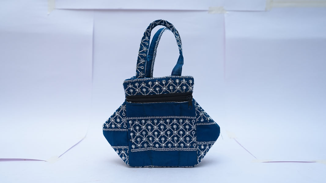 Saksham, Blue Purse Bag, Local Craftsmanship, Pack Of 1 no