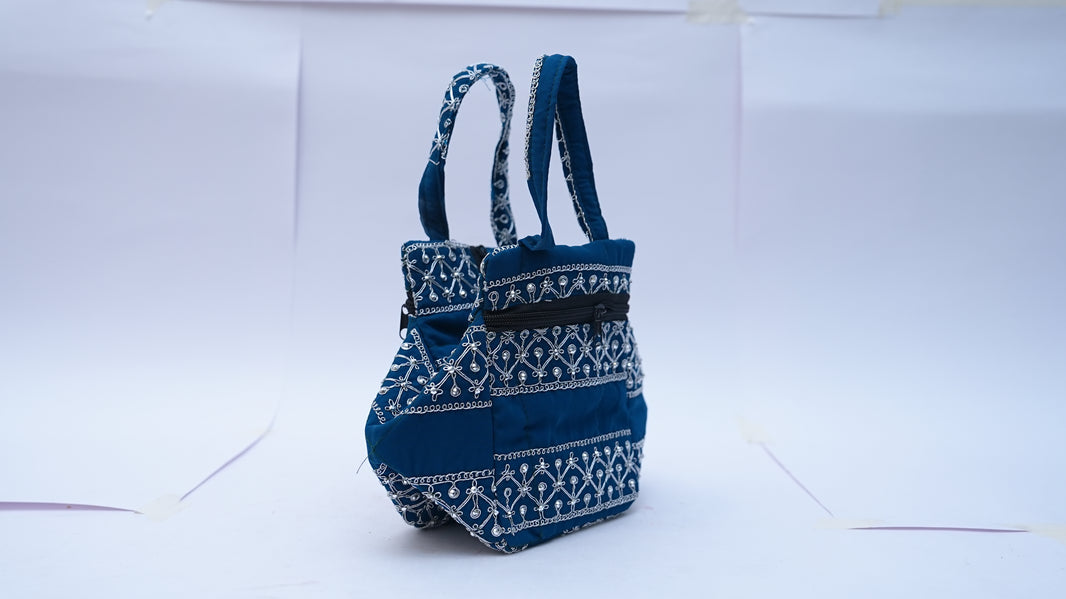 Saksham, Blue Purse Bag, Local Craftsmanship, Pack Of 1 no