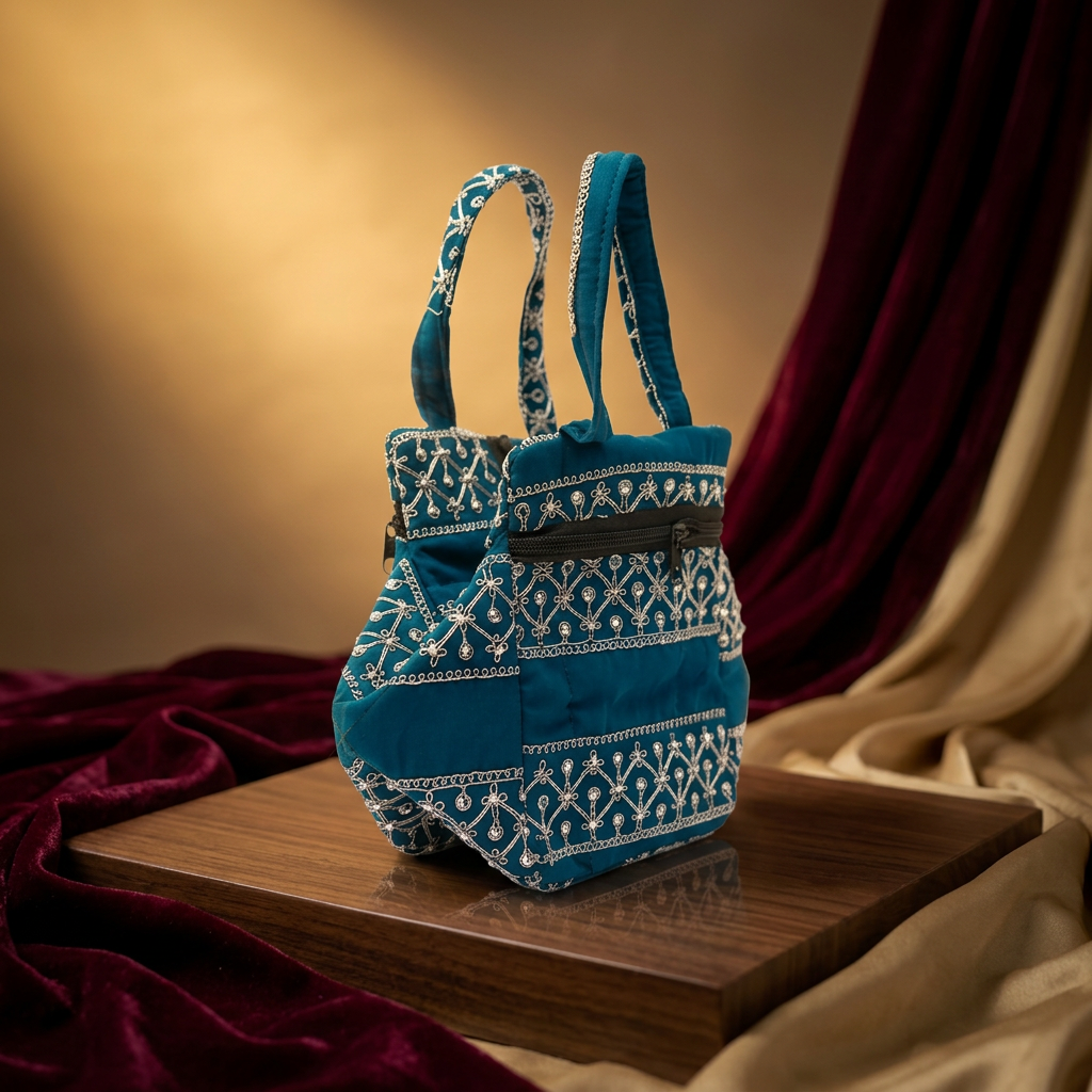 Saksham, Blue Purse Bag, Local Craftsmanship, Pack Of 1 no