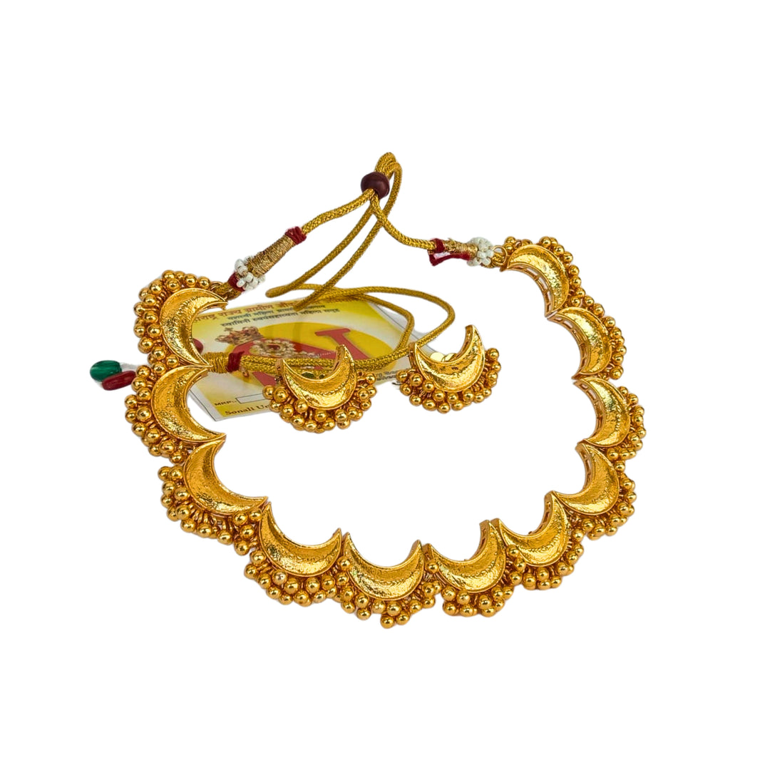 SN Chandrakor Neckless Set, Jewellery, Swamini SHG, Environmentally Friendly, Handmade Jewellery, Pack of 1 Set