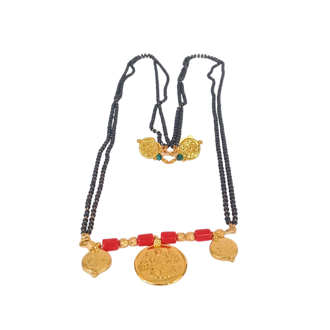 SN Laxmi Coin Mangalsutra with Ear Rings, Jewellery, Swamini SHG, Environmentally Friendly, Handmade Jewellery, Pack of 1 Set