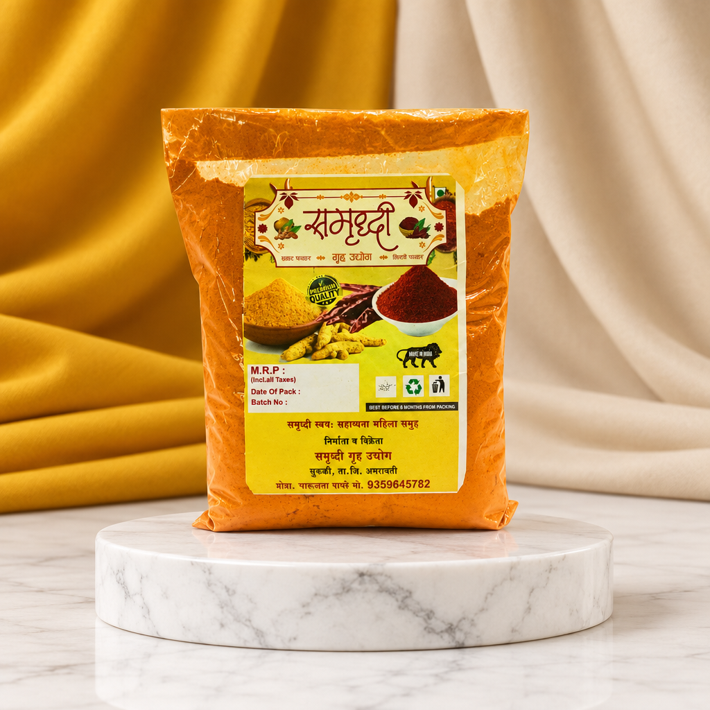 SAMRUDDHI Turmeric Powder, Made By Natural Ingredients, No Artificial Chemical, Pack of 1000 gm