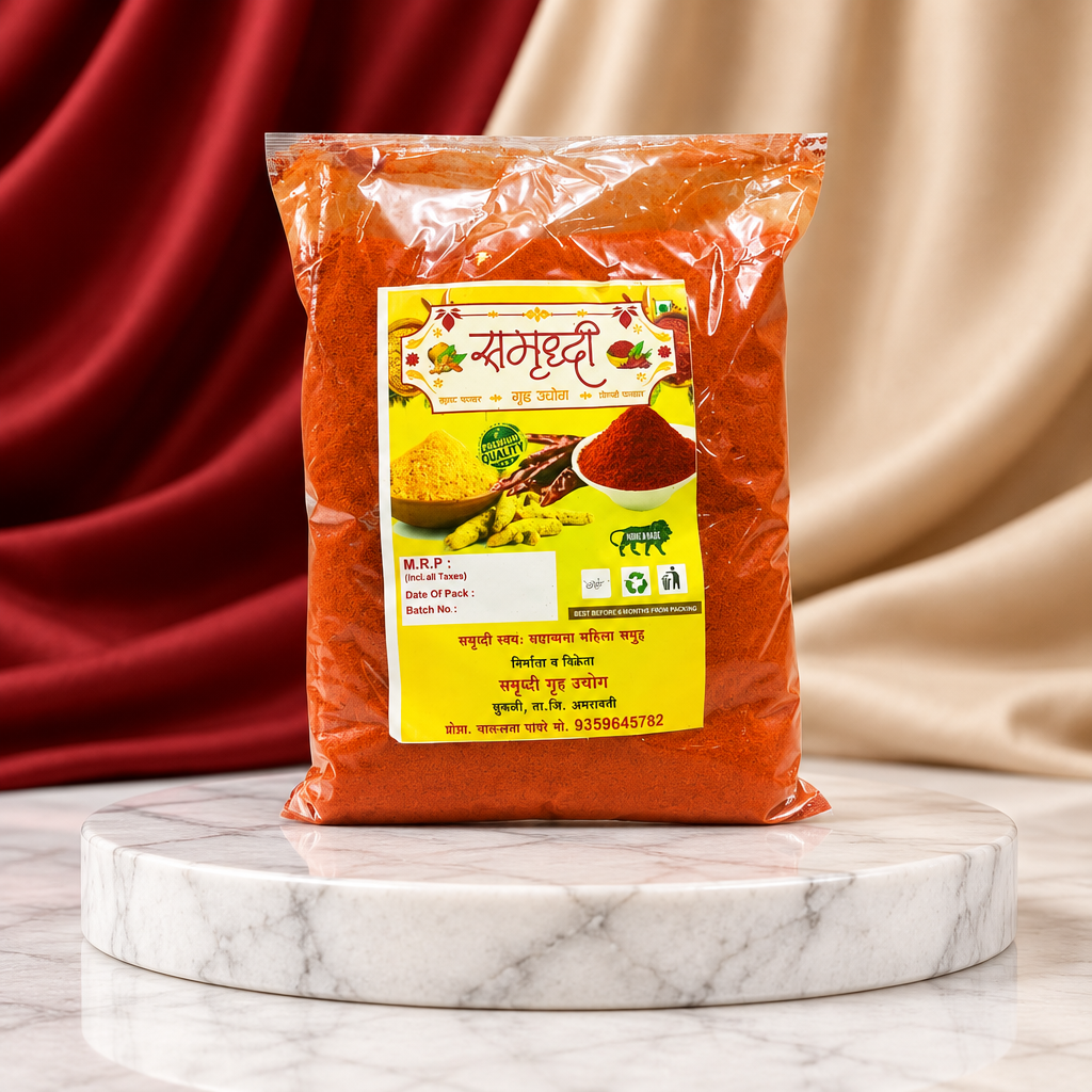 SAMRUDDHI Red Chilli Powder, Made By Natural Ingredients, No Artificial Chemical, Pack of 500 gm