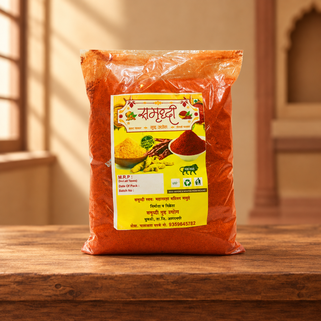 SAMRUDDHI Red Chilli Powder, Made By Natural Ingredients, No Artificial Chemical, Pack of 1000 gm