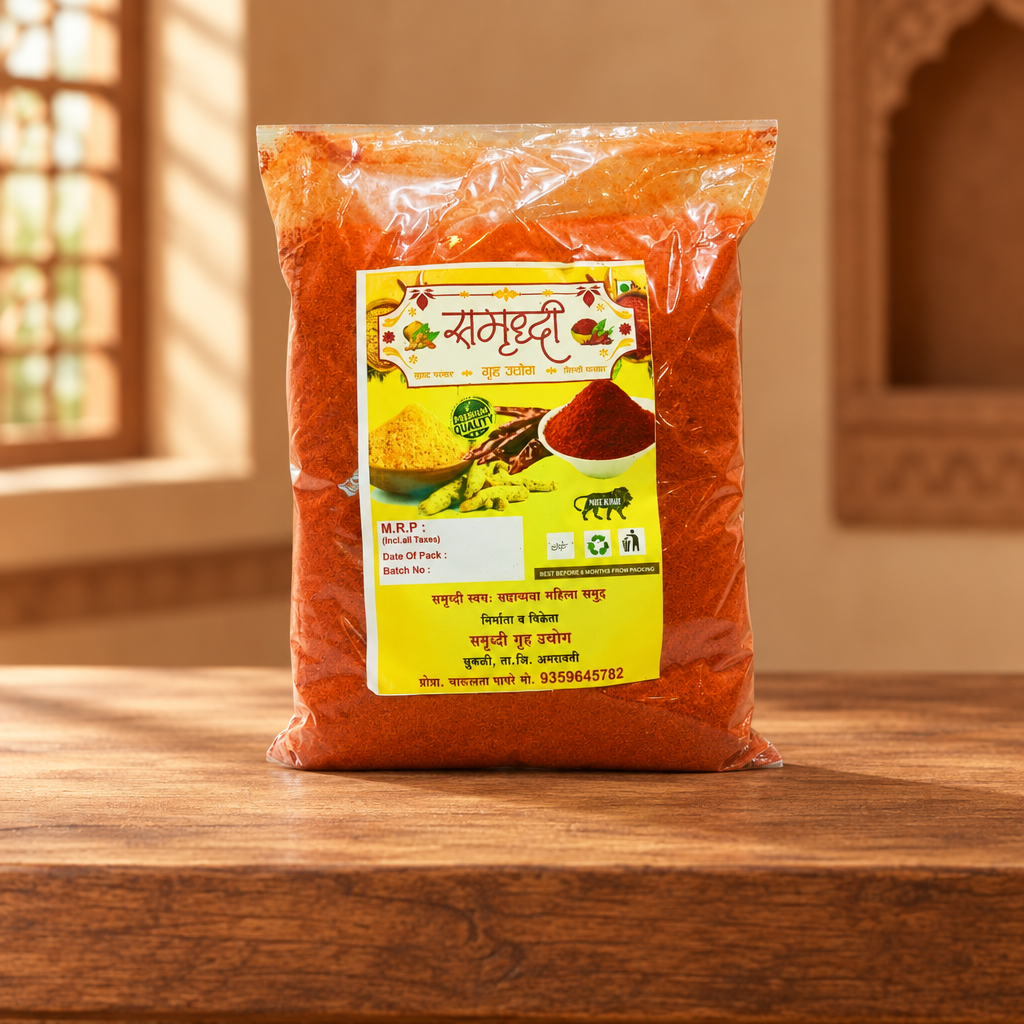 SAMRUDDHI Red Chilli Powder, Made By Natural Ingredients, No Artificial Chemical, Pack of 500 gm