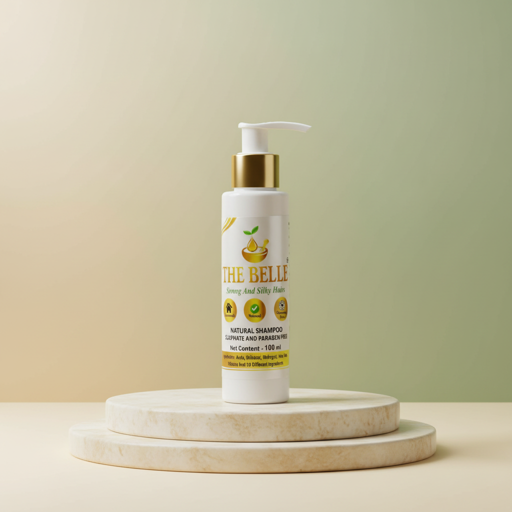 THE BELLE Hair Shampoo Pack Of 100ml Gentle Herbal Daily Hair Cleansing Fresh Manageable Hair Premium Care Traditional Formula Maharashtra