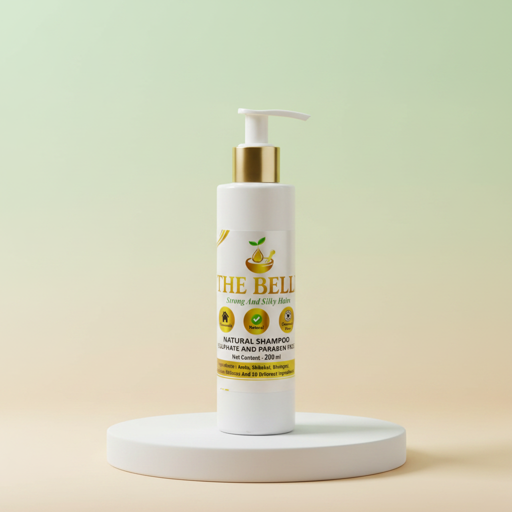 THE BELLE Hair Shampoo Pack Of 200ml Gentle Herbal Daily Hair Cleansing Fresh Healthy Looking Hair Premium Traditional Care Maharashtra Formula