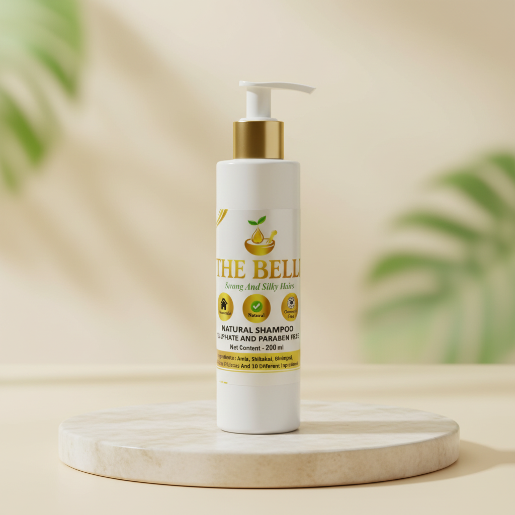 THE BELLE Hair Shampoo Pack Of 200ml Gentle Herbal Daily Hair Cleansing Fresh Healthy Looking Hair Premium Traditional Care Maharashtra Formula
