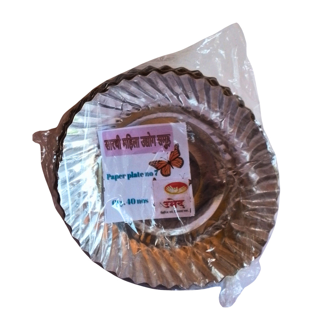 SARTHI, Nashta Plates Small, Disposable Plates Made With Sustainable Material, Local Craftsmanship, Pack of 50 Pieces