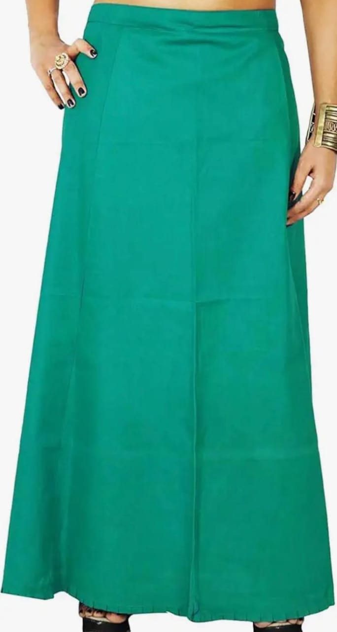 SATPUDA, Petticoat, Green Colour, Pure Cotton, Sustainable Natural, Local Craftsmanship, Pack of 1